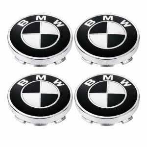 Logo BMW 60 MM para centro de ruedas con el logo en blanco y negro de BMW