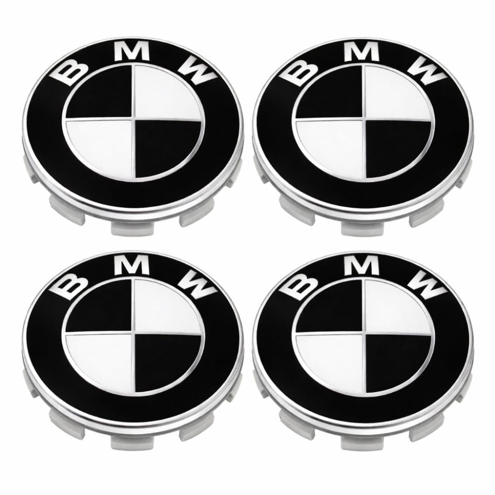 Logo BMW blanco y negro 68 MM para centro de ruedas
