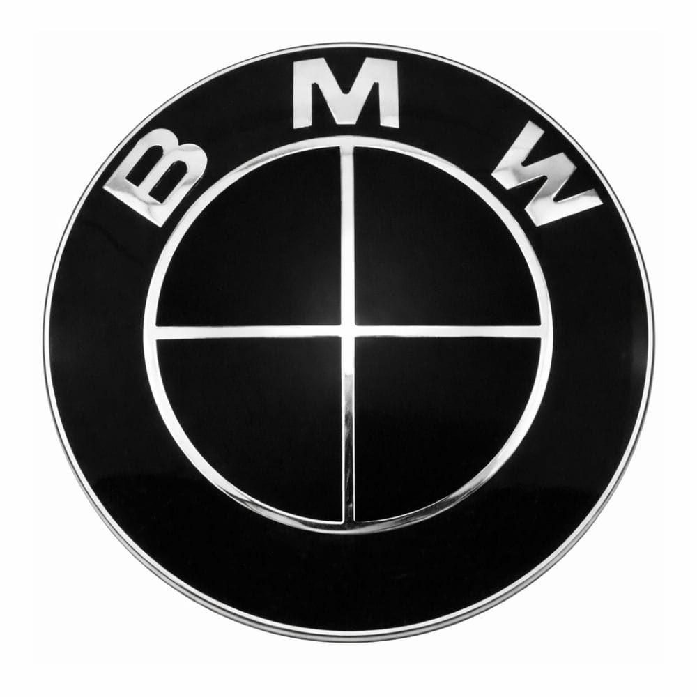 Insignia BMW 74 MM de color negro para maletero de Serie 2, 3, 4