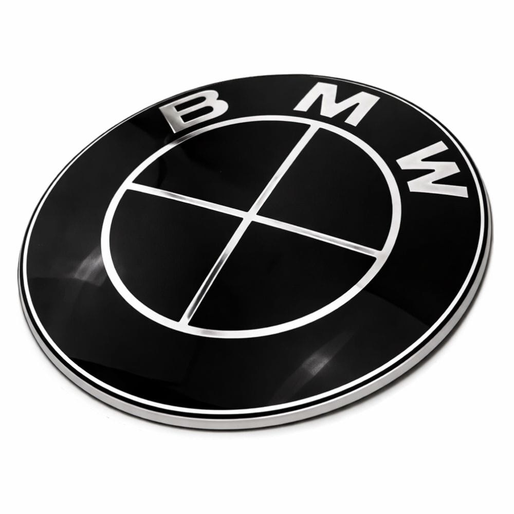 Insignia BMW 74 MM de color negro para maletero de Serie 2, 3, 4