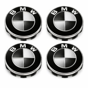 Emblema BMW blanco y negro para centro de llanta de 56 mm