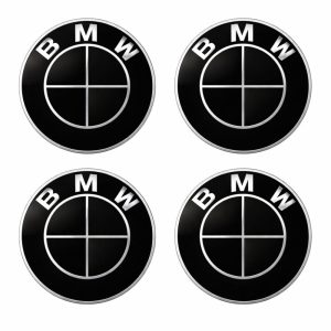 Emblema BMW negro adhesivo de 65 mm con relieve para llantas