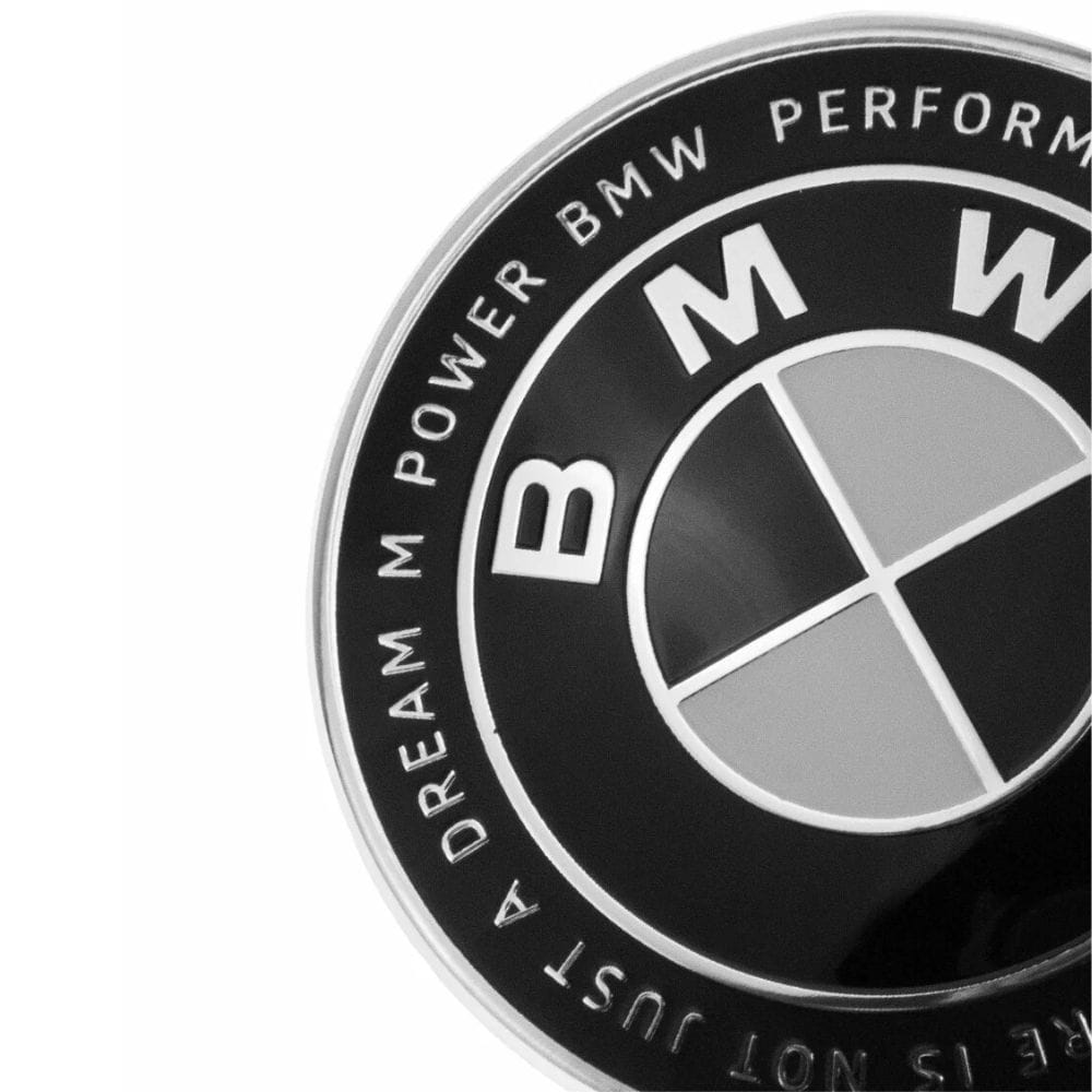 Insignia BMW PERFORMANCE I KNOW THAT MY FUTURE IS NOT JUST A DREAM M POWER de 82 MM para capó, maletero o lateral