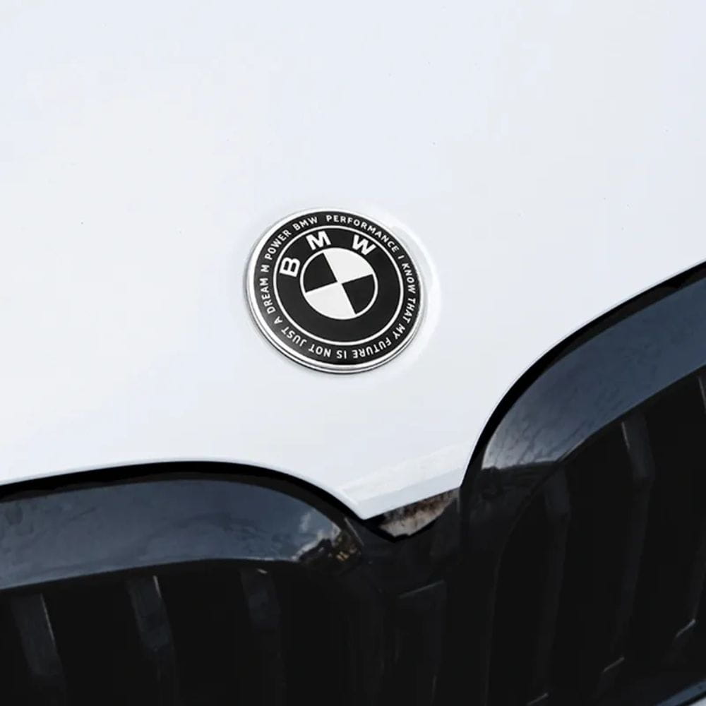 Insignia BMW PERFORMANCE I KNOW THAT MY FUTURE IS NOT JUST A DREAM M POWER de 82 MM para capó, maletero o lateral