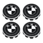 Emblema BMW blanco y negro edición especial con letras; BMW PERFORMANCE I KNOW THAT MY FUTURE IS NOT JUST A DREAM M POWER de 56 MM para llantas