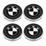 Emblema BMW blanco y negro edición especial con letras; BMW PERFORMANCE I KNOW THAT MY FUTURE IS NOT JUST A DREAM M POWER de 60 MM para llantas