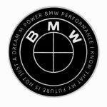 Insignia BMW PERFORMANCE I KNOW THAT MY FUTURE IS NOT JUST A DREAM M POWER de 82 MM para capó o maletero