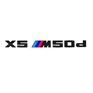 Emblema adhesivo X5 M50d para maletero negro brillo compatible con BMW