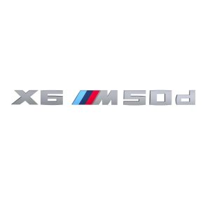 Emblema adhesivo X6 M50d para maletero cromado compatible con BMW