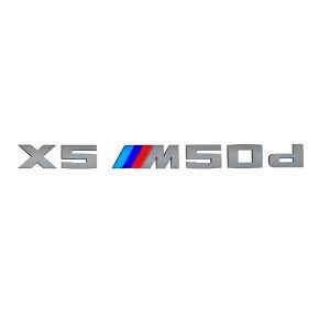 Emblema adhesivo X5 M50d para maletero cromado compatible con BMW