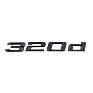 Emblema adhesivo 320d para maletero negro brillo compatible con BMW
