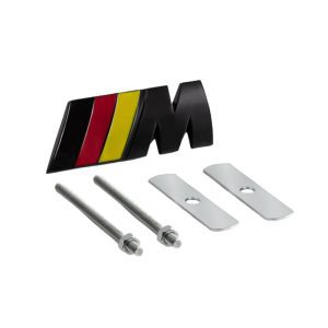Emblema metálico M Sport para parrilla bandera alemana negro mate compatible con BMW