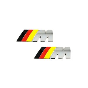 Emblema M Sport para laterales bandera alemana cromado 55x20 mm compatible con BMW