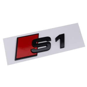 Emblema adhesivo S1 negro brillo para maletero compatible con Audi