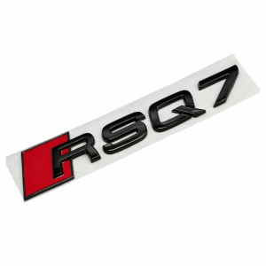 Emblema adhesivo RSQ7 negro brillo para maletero compatible con Audi