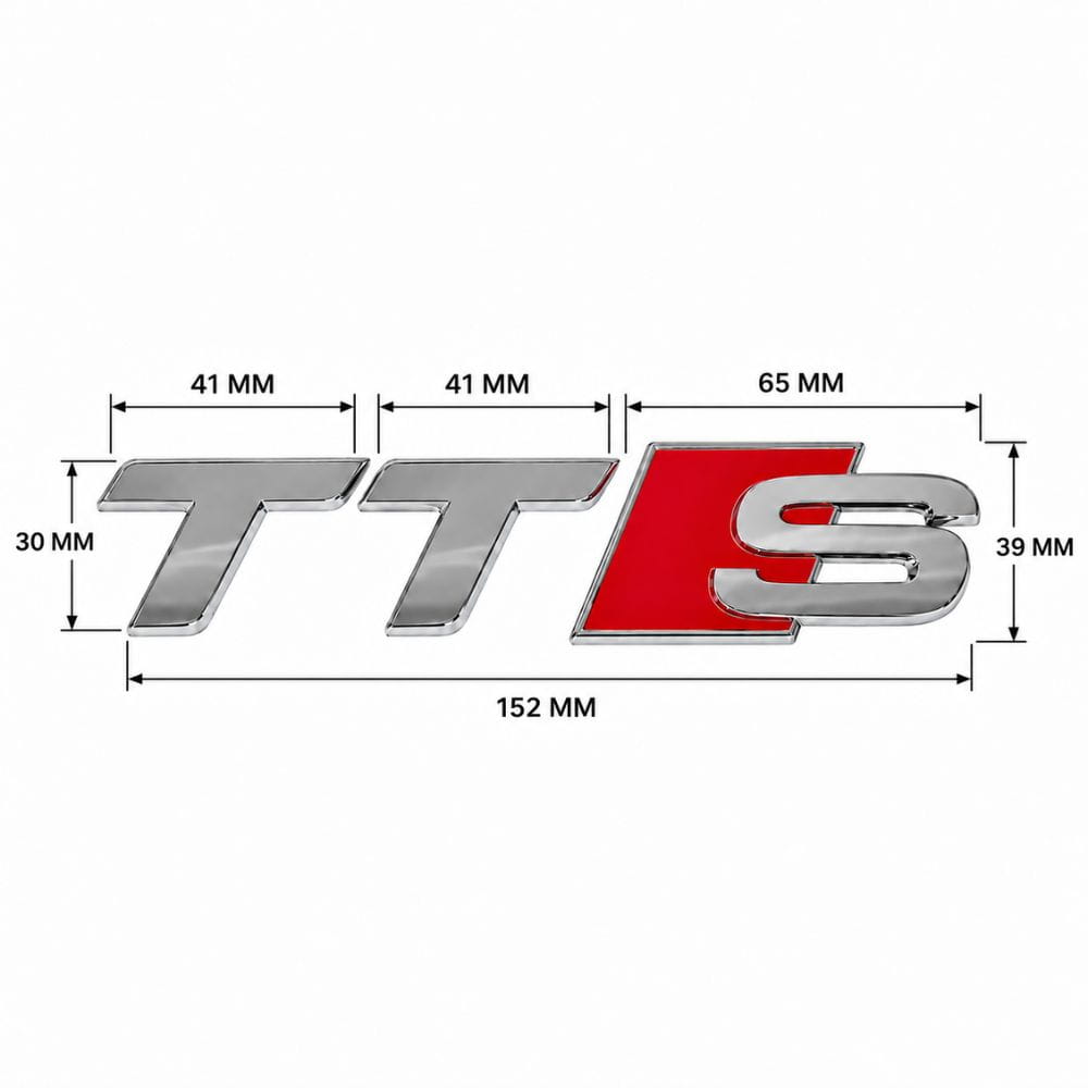 Emblema TTS cromado para maletero de coche Audi TTS 8J y otros modelos.