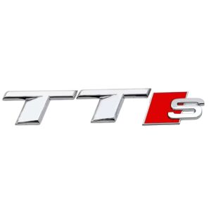 Emblema adhesivo TTS cromado para maletero compatible con Audi