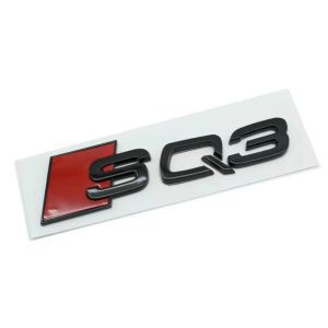 Emblema adhesivo SQ3 negro brillo para maletero compatible con Audi