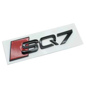 Emblema adhesivo SQ7 negro brillo para maletero compatible con Audi