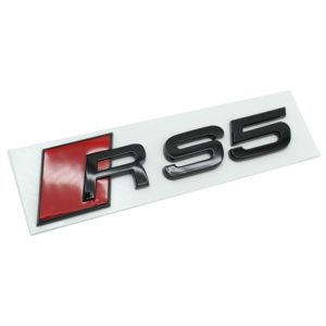 Emblema adhesivo RS5 negro brillo para maletero compatible con Audi