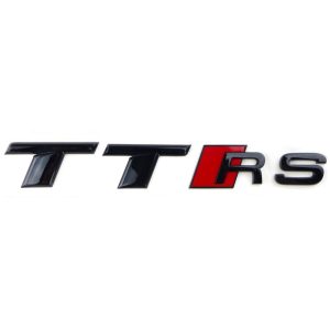 Emblema adhesivo TTRS negro brillo para maletero compatible con Audi