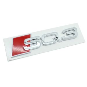Emblema adhesivo SQ3 cromado para maletero compatible con Audi