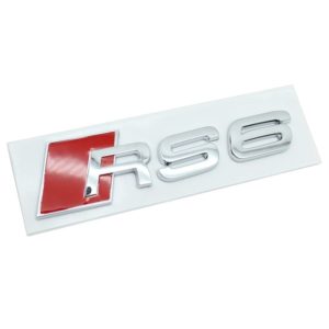 Emblema adhesivo RS6 cromado para maletero compatible con Audi