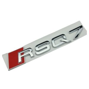Emblema adhesivo RSQ7 cromado para maletero compatible con Audi