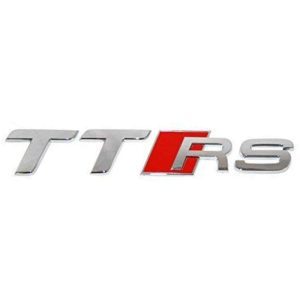 Emblema adhesivo TTRS cromado para maletero compatible con Audi