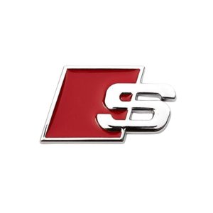 Emblema adhesivo S cromado para maletero compatible con Audi