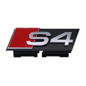 Emblema con clips S4 cromado para parrilla compatible con Audi