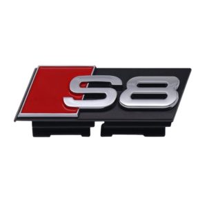 Emblema con clips S8 cromado para parrilla compatible con Audi