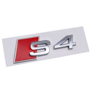 Emblema adhesivo S4 cromado para maletero compatible con Audi