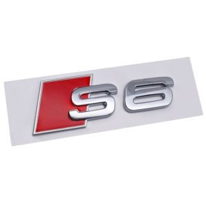 Emblema adhesivo S6 cromado para maletero compatible con Audi