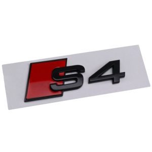 Emblema adhesivo S4 negro brillo para maletero compatible con Audi