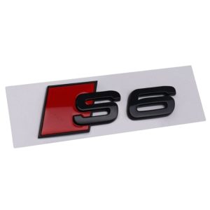 Emblema adhesivo S6 negro brillo para maletero compatible con Audi