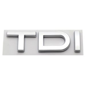 Emblema adhesivo TDI cromado para maletero compatible con Audi
