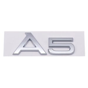 Emblema adhesivo A5 cromado para maletero compatible con Audi