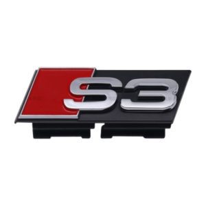 Emblema con clips S3 cromado para parrilla compatible con Audi