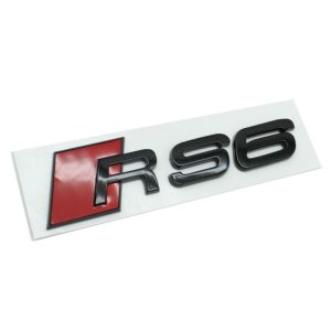 Emblema adhesivo RS6 negro brillo para maletero compatible con Audi