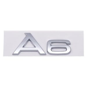 Emblema adhesivo A6 cromado para maletero compatible con Audi