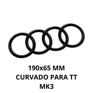 Emblema trasero adhesivo curvado negro brillo 190x65 MM para maletero compatible con Audi (Audi TT/TTS/TTRS MK3)