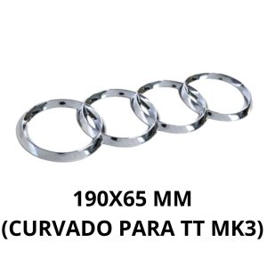 Emblema trasero adhesivo curvado cromado 190x65 MM para maletero compatible con Audi (Audi TT/TTS/TTRS MK3)