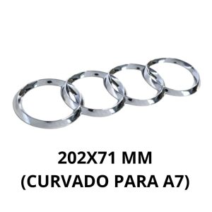 Emblema trasero adhesivo curvado cromado 202X71 MM para maletero compatible con Audi (Audi A7 Sportback)