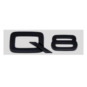 Emblema adhesivo Q8 negro brillo para maletero compatible con Audi