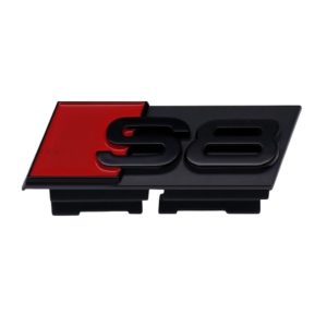 Emblema con clips S8 negro para parrilla compatible con Audi