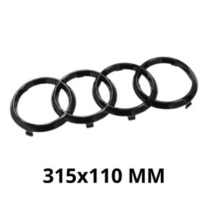 Emblema frontal negro brillo 315x110 MM para parrilla compatible con Audi (Q7 4M +2017)