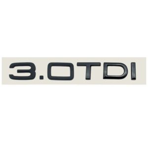 Emblema adhesivo 3.0 TDI negro brillo para maletero compatible con Audi