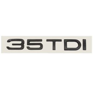 Emblema adhesivo 35 TDI negro brillo para maletero compatible con Audi