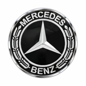 Emblema para capó negro 57 mm doble pin H compatible con Mercedes Benz Clase A, B, C, CLA, E, S, SL, SLC/SLK, GLA